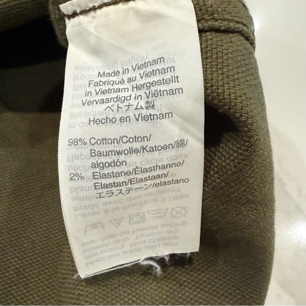 Madewell Raw-Hem A-Line Mini Skirt Womens 0 Stretch Kale Green Button Snap Front - Picture 8 of 9